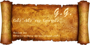 Gödény Gergő névjegykártya